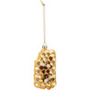 Honeycomb & Bee Design Decorative Coated Glass Hanging Ornament 4.25 Inch from Primitives by Kathy