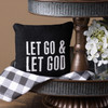 Let Go & Let God Black & White Mini Cotton Throw Pillow 6x6 from Primitives by Kathy