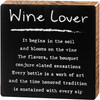Wine Lover Sentiments Poem Decorative Wooden Block Sign Décor 4x4 from Primitives by Kathy