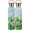 Bumblebee & Daisies Insulated Stainless Steel Water Bottler Thermos 25 Oz from Primitives by Kathy