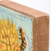 Vibrant Yello Dandelion & Bumblebee Decorative Garden Collection Wooden Block Sign 4x4 from Primitives by Kathy