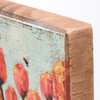 Garden Collection Red Tulips & Bumblebees Decorative Wooden Block Sign Décor 4x4 from Primitives by Kathy