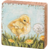Spring Chick & Dandelion Farmhouse Collection Decorative Wooden Block Sign Décor 3x3 from Primitives by Kathy