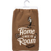 Hiking Themed Home Is Where You Roam Cotton Kitchen Dish Towel 28x28 from Primitives by Kathy