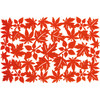 Felt Table Placemat - Dark Orange Leaves Print Design 17.5 Inch x 11.5 Inch from Primitives by Kathy