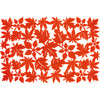 Felt Table Placemat - Dark Orange Leaves Print Design 17.5 Inch x 11.5 Inch from Primitives by Kathy