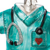 Nurse Scrubs With Stethoscope Decorative Coated Glass Hanging Ornament 4.25 Inch from Primitives by Kathy