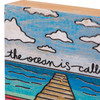 Wood Burn Beach Scene The Ocean Is Calling Decorative Wooden Block Sign 4x4 from Primitives by Kathy