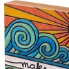 Colorful Wood Burn Art Design Make Waves Decorative Wooden Block Sign 6x6 from Primitives by Kathy