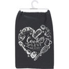 Chalk Art Design Cooking Is Love Made Visible Cotton Kitchen Dish Towel 28x28 from Primitives by Kathy