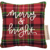 Merry & Bright Red & Green Plaid Double Sided Mini Cotton Throw Pillow 6x6 from Primitives by Kathy