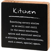 Kitchen Sentiments Poem Decorative Wooden Block Sign 4x4 from Primitives by Kathy