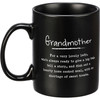 Grandmother Sentiment Black Matte Stoneware Coffee Mug 20 Oz from Primitives by Kathy