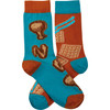 Chicken & Waffles Colorfully Printed Mismatched Cotton Socks from Primitives by Kathy