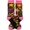Floral Design I'm A Fancy Bitch Colorfully Printed Cotton Novelty Socks from Primitives by Kathy