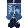 Drink Like A Fish Colorfully Printed Woven Cotton Socks from Primitives by Kathy