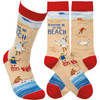 Id Rather Be At The Beach Colorfully Printed Cotton Novelty Socks from Primitives by Kathy