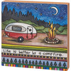 Wood Burn Art Starry Night RV Life Is Better By A Campfire Decorative Wooden Block Sign 6x6 from Primitives by Kathy