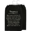 Happiness Themed Poem Black & White Cotton Kitchen Dish Towel 28x28 from Primitives by Kathy