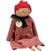 Snowman Primitive Doll Figurine - Sierra With Knit Scarf Hat & Plaid Dress - 6 In x 16.5 In x 5 In from Primitives by Kathy