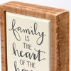 Family Is The Heart Of The Home Decorative Wooden Box Sign 3.5 Inch from Primitives by Kathy