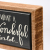 What A Wonderful World Decorative Wooden Box Sign Décor 4x3 from Primitives by Kathy
