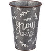 Set of 2 Botanical Design Home Sweet Home & Grow In Grace Galvanized Metal Buckets from Primitives by Kathy