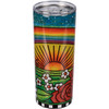 Colorful Wood Burn Art Rainbow Sun Stainless Steel Coffee Tumbler Thermos 20 Oz from Primitives by Kathy