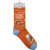 Colorfully Printed Cotton Novelty Socks - I'd Rather Be Eating Turkey from Primitives by Kathy