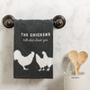 The Chickens Talk About You Farmhouse Themed Black Cotton Kitchen Dish Towel 28x28 from Primitives by Kathy