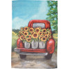 Red Pickup Truck & Sunflowers Decorative Double Sided Polyester Garden Flag 12x18 from Primitives by Kathy