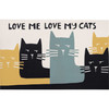 Cat Lover Small Cotton Pet Mat - Love Me Love My Cats 19 Inch x 12 Inch from Primitives by Kathy