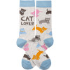 Cat Lover Colorfully Printed Cotton Socks from Primitives by Kathy