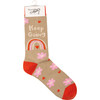 Keep Going Rainbow Floral Colorfully Printed Cotton Novelty Socks from Primitives by Kathy