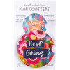 Vibrant Floral Design Keep Going & Choose Joy Stoneware Car Coaster Set of 2 from Primitives by Kathy