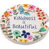 Colorful Floral Design Car Drink Coaster Set of 2 (Kindness Is Beautiful & Make Today Awesome) from Primitives by Kathy