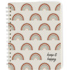 Double Sided Spiral Notebook - Keep It Happy - Bohemian Style Rainbow Design (120 Lined Pages) from Primitives by Kathy