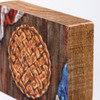 Patriotic American Flag & Lattice Top Pie Decorative Wooden Block Sign 4x3 from Primitives by Kathy