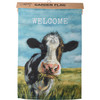Welcome Dairy Cow Eating Grass Decorative Polyester Garden Flag 12x18 from Primitives by Kathy