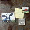 Life Is Better On The Farm Refrigerator Magnet Set of 3 (Dairy Cow & Red Barn) from Primitives by Kathy