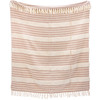 Decorative Cotton Throw Blanket - Cream Sierra Stripes Design With Fringe Accents 50x60 from Primitives by Kathy