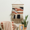 Decorative Hanging Cotton Wall Décor Art - Bohemian Style Orange & Cream Woven Design With Fringe Accents from Primitives by Kathy