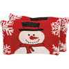 Frosty The Snowman Decorative Red & White Cotton Throw Pillow 12x20 from Primitives by Kathy