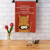 Cat Lover Cotton Kitchen Dish Towel - A Always Put One Of My Hairs In Your Food - 28x28 from Primitives by Kathy