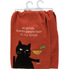 Cat Lover Cotton Kitchen Dish Towel - So Gross People Hair In My Drink 28x28 from Primitives by Kathy