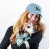 Teal & Black Small Reversible Cotton Dog Bandana - Best Dachshund Ever & Love My Human 16x16 from Primitives by Kathy