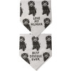 Large Reversible Black & White Cotton Dog Bandana - Best Doodle Ever & Love My Human 21x21 from Primitives by Kathy