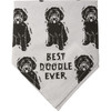 Large Reversible Black & White Cotton Dog Bandana - Best Doodle Ever & Love My Human 21x21 from Primitives by Kathy