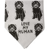 Large Reversible Black & White Cotton Dog Bandana - Best Doodle Ever & Love My Human 21x21 from Primitives by Kathy