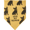 Small Yellow & Black Reversible Cotton Dog Bandana - Best Frenchie Ever & Love My Human 16x16 from Primitives by Kathy